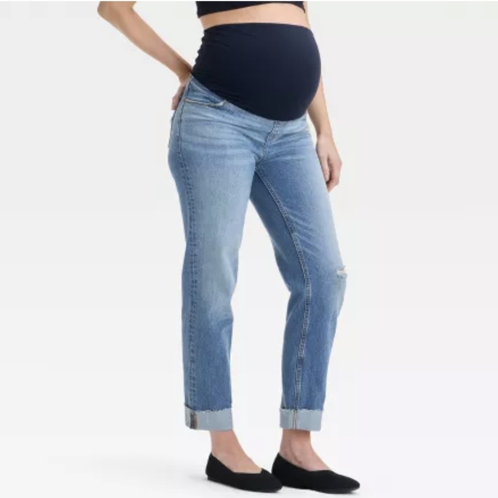 ISABEL Maternity By Ingrid & Isabel High Rise Straight Jeans